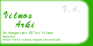 vilmos arki business card